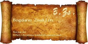 Bogdanu Zsaklin névjegykártya